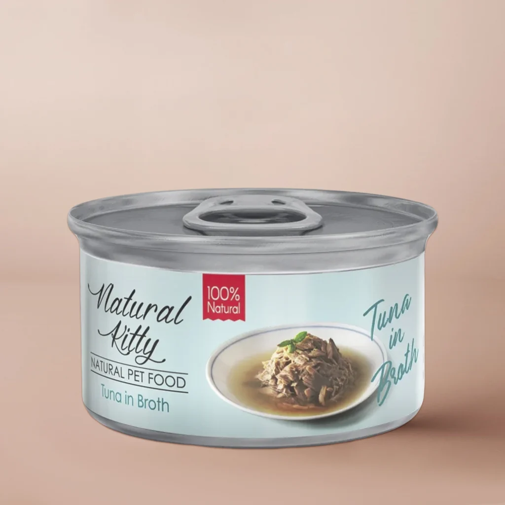Mokra karma uzupełniająca dla kota Natural Kitty Tuńczyk w bulionie w puszce 80g