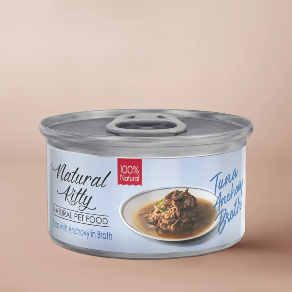 Mokra karma uzupełniająca dla kota Natural Kitty Tuńczyk z Sardelą w puszce 80g