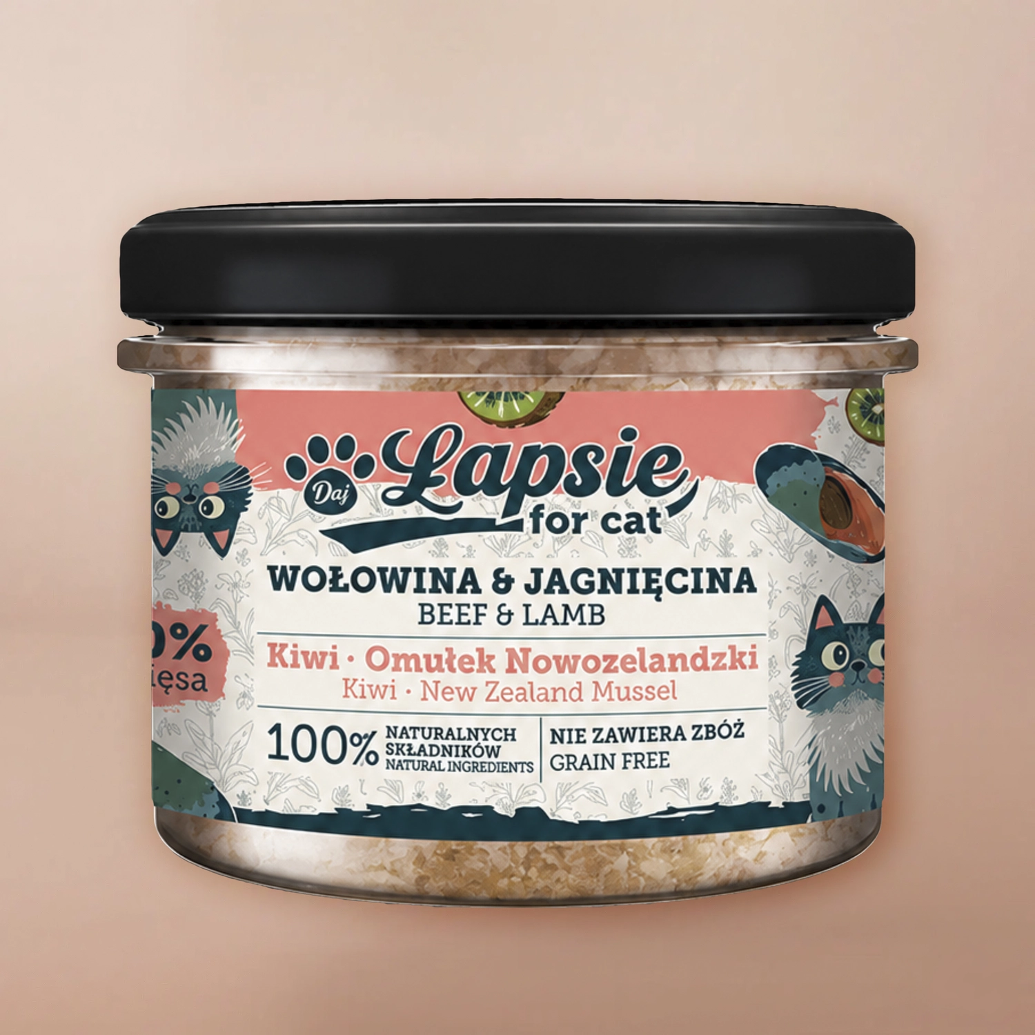 Łapsie karma mokra Superfood wołowina i jagnięcina dla kota 200g