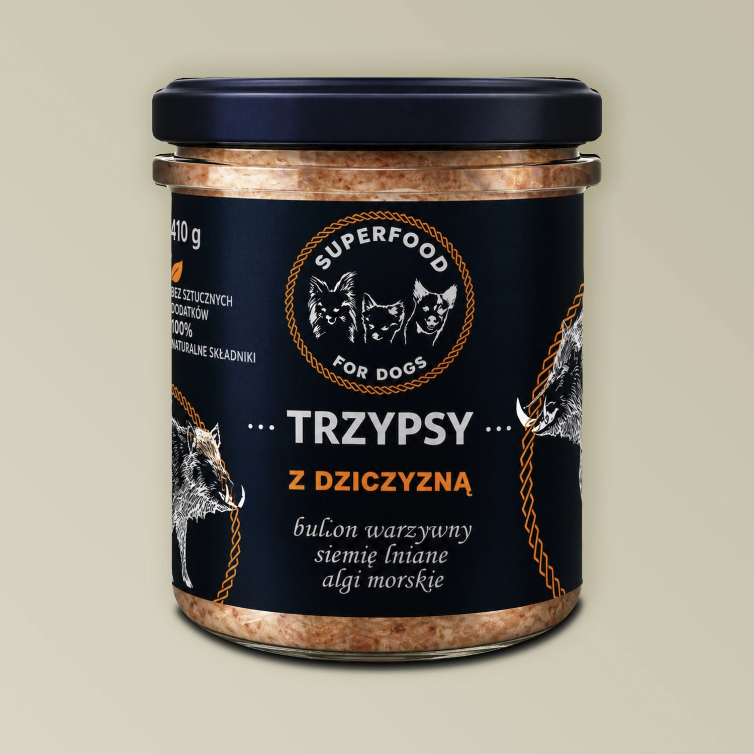 Trzypsy karma mokra Superfood z dziczyzną dla psa 300g