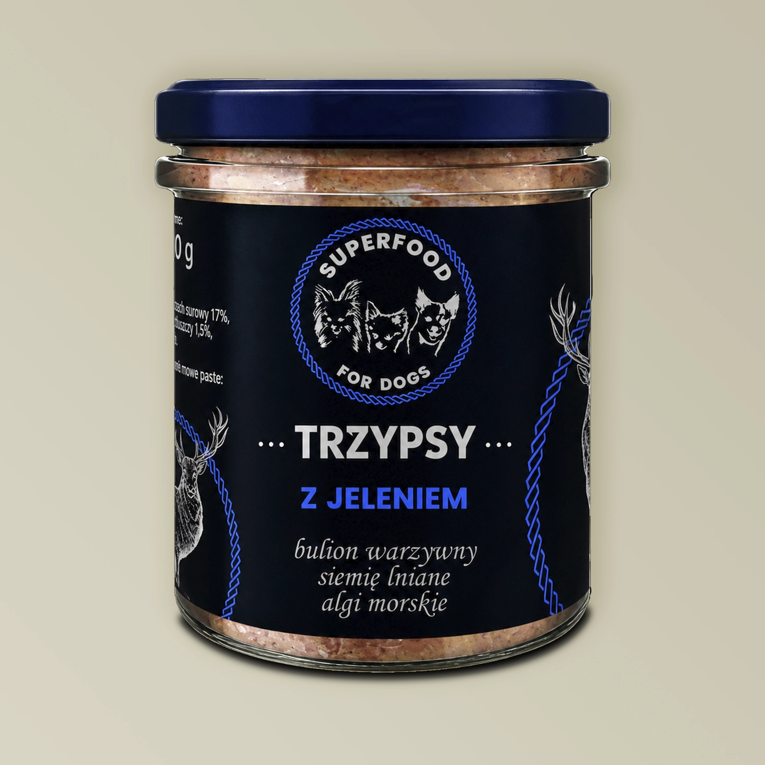 Trzypsy karma mokra Superfood z jeleniem dla psa 300g